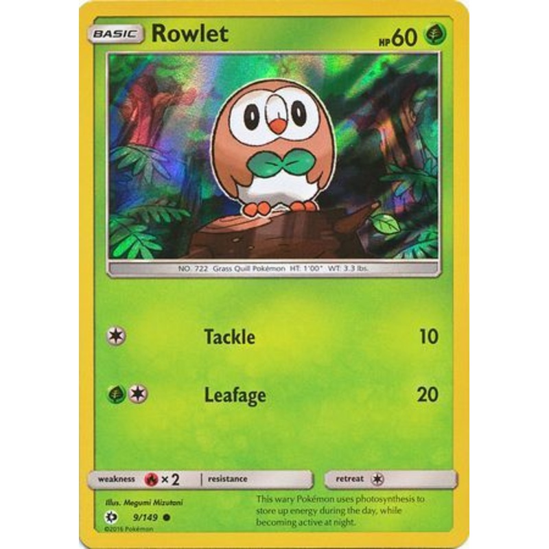 Rowlet (9/149) (Water Web Holo) [Sun & Moon: Base Set]