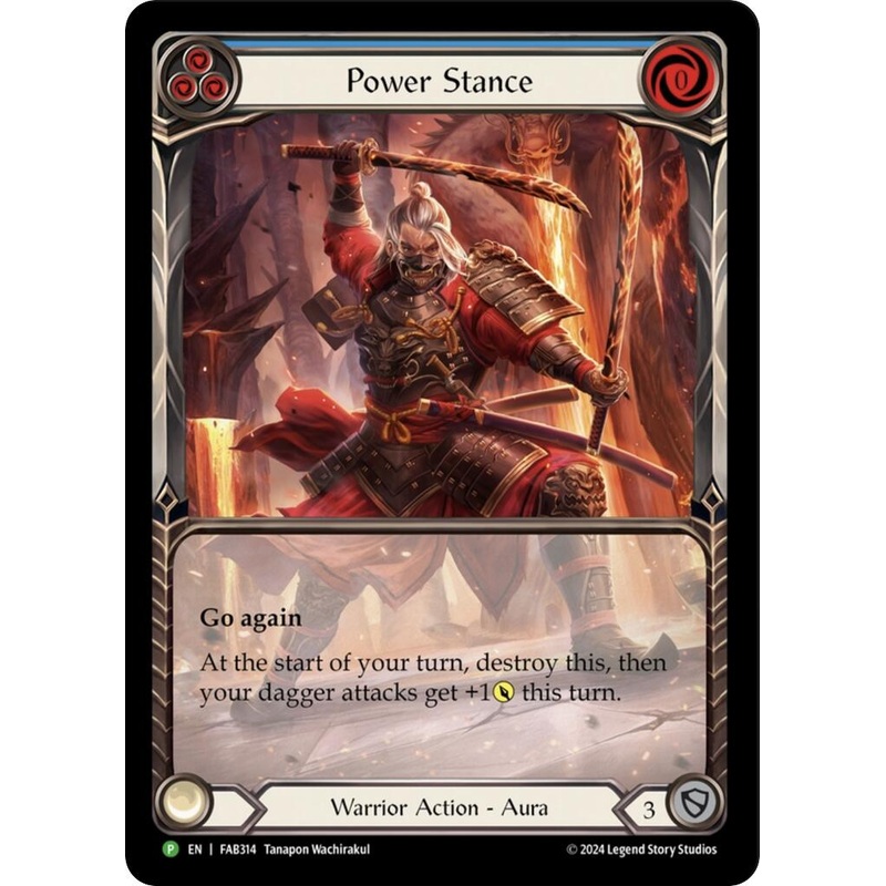 Power Stance (Blue) (Extended Art) [FAB314] (Promo)  Rainbow Foil