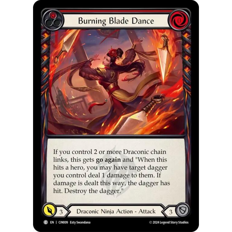 Burning Blade Dance (Red) [CIN009] (The Hunted Cindra Blitz Deck)