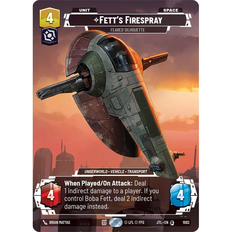Fett's Firespray - Feared Silhouette (1082) (Prestige Foil) (1082) [Jump to Lightspeed]