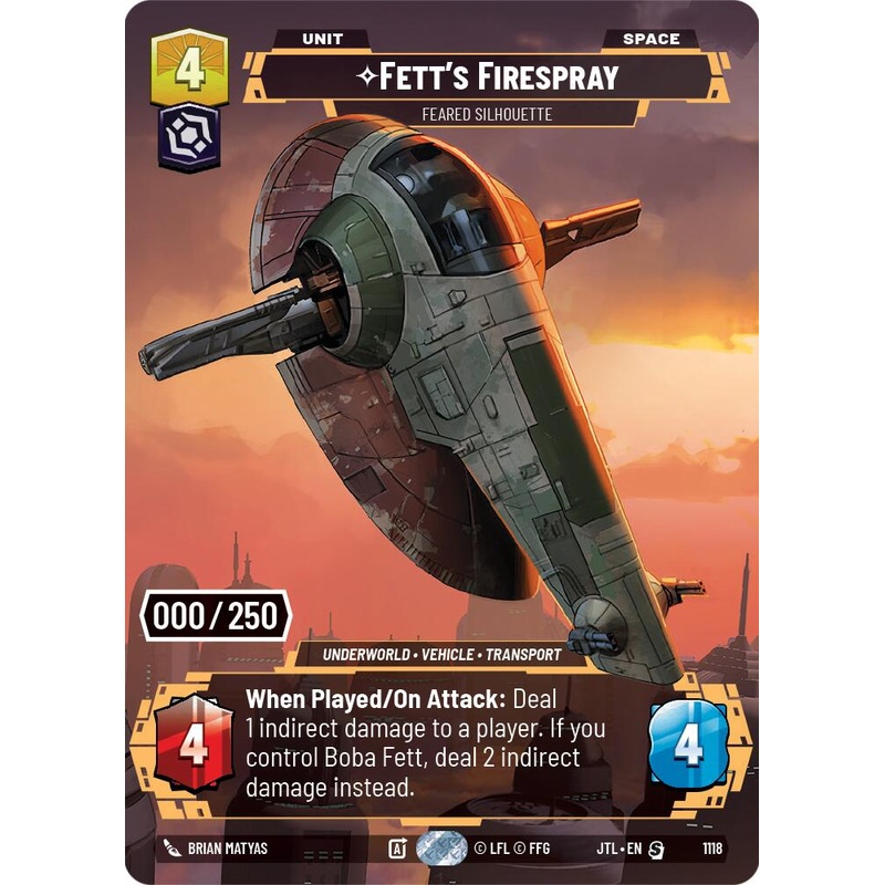 Fett's Firespray - Feared Silhouette (1118) (Serialized) (1118) [Jump to Lightspeed]