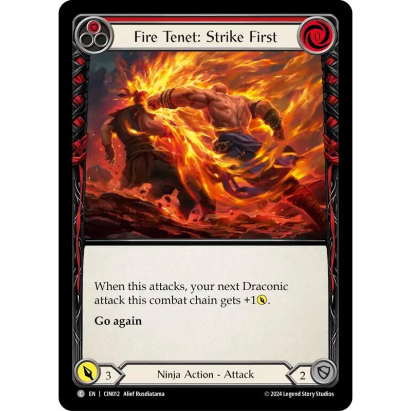 Fire Tenet: Strike First (Red) [CIN012] (The Hunted Cindra Blitz Deck)