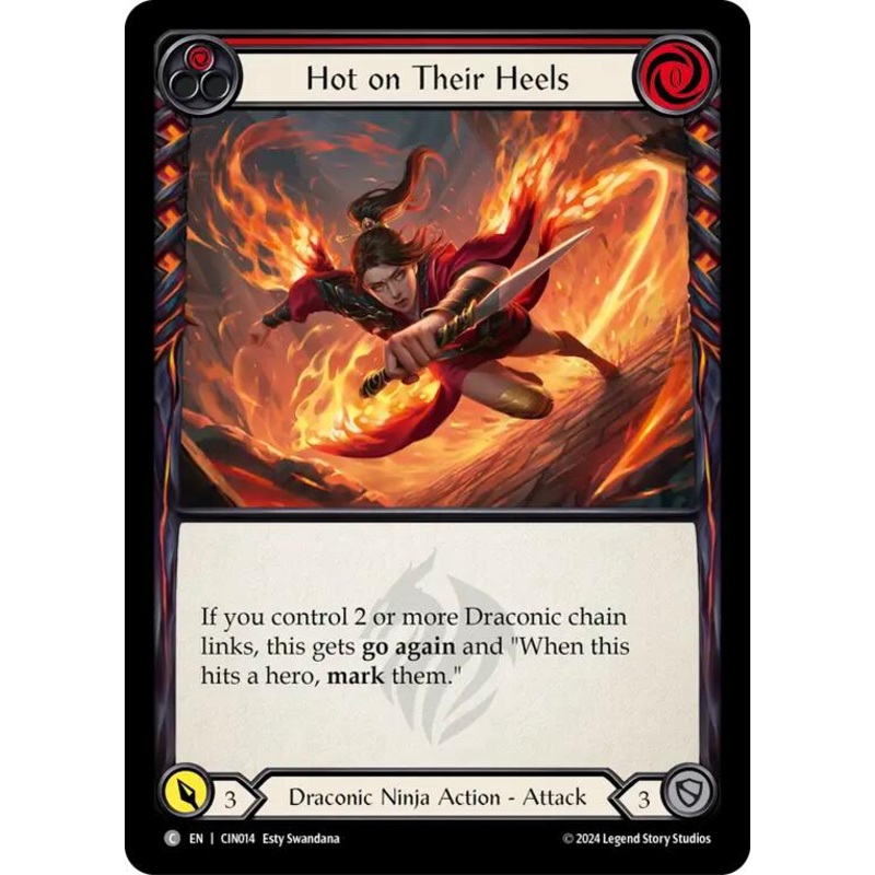 Hot on Their Heels (Red) [CIN014] (The Hunted Cindra Blitz Deck)