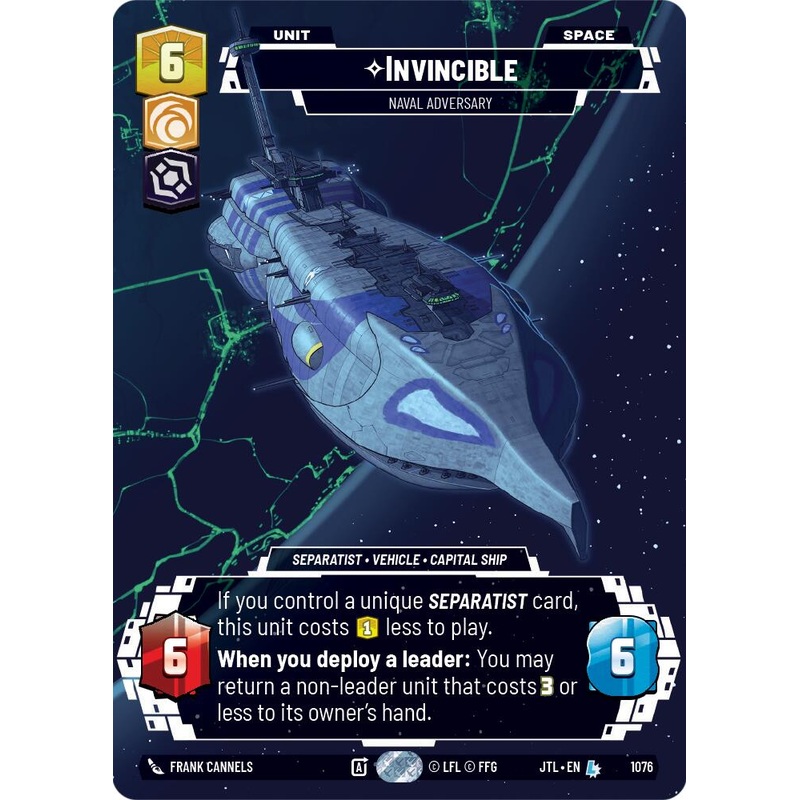 Invincible - Naval Adversary (1076) (Prestige Foil) (1076) [Jump to Lightspeed]