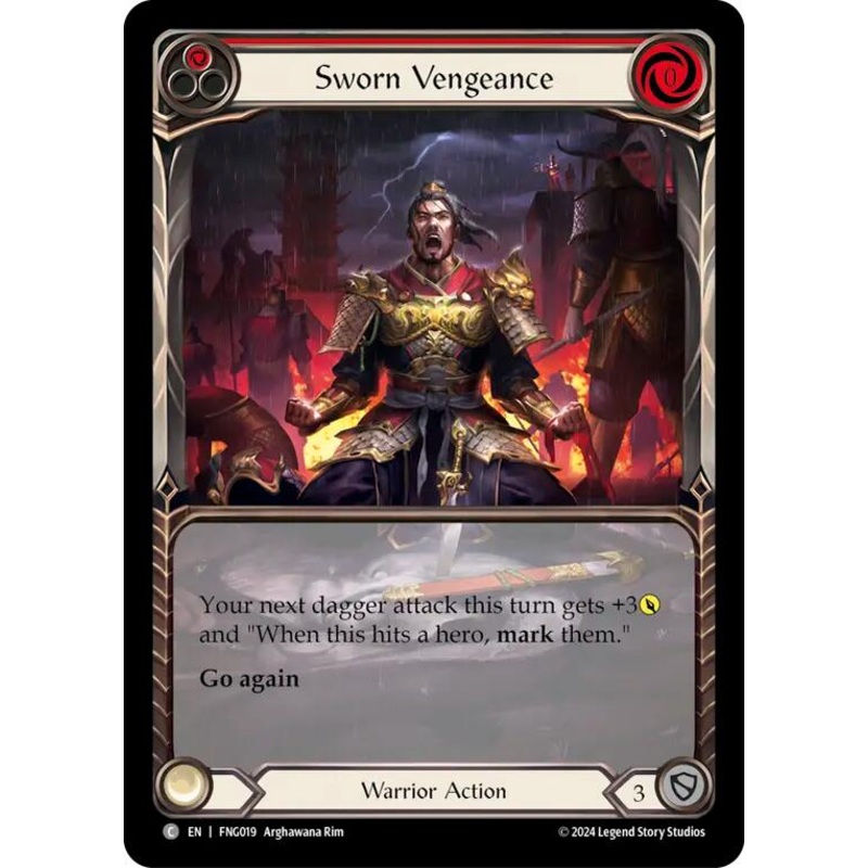 Sworn Vengeance (Red) (Extended Art) [FNG019] (The Hunted Fang Blitz Deck)