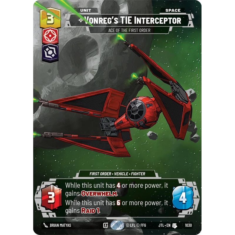 Vonreg's TIE Interceptor - Ace of the First Order (1030) (Prestige) (1030) [Jump to Lightspeed]