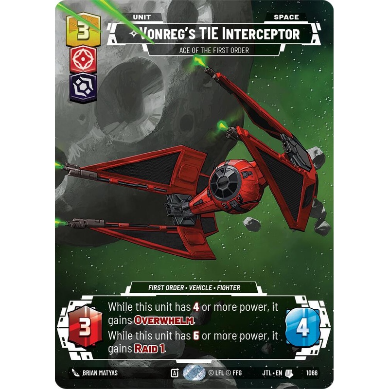 Vonreg's TIE Interceptor - Ace of the First Order (1066) (Prestige Foil) (1066) [Jump to Lightspeed]