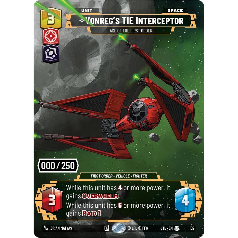 Vonreg's TIE Interceptor - Ace of the First Order (1102) (Serialized) (1102) [Jump to Lightspeed]