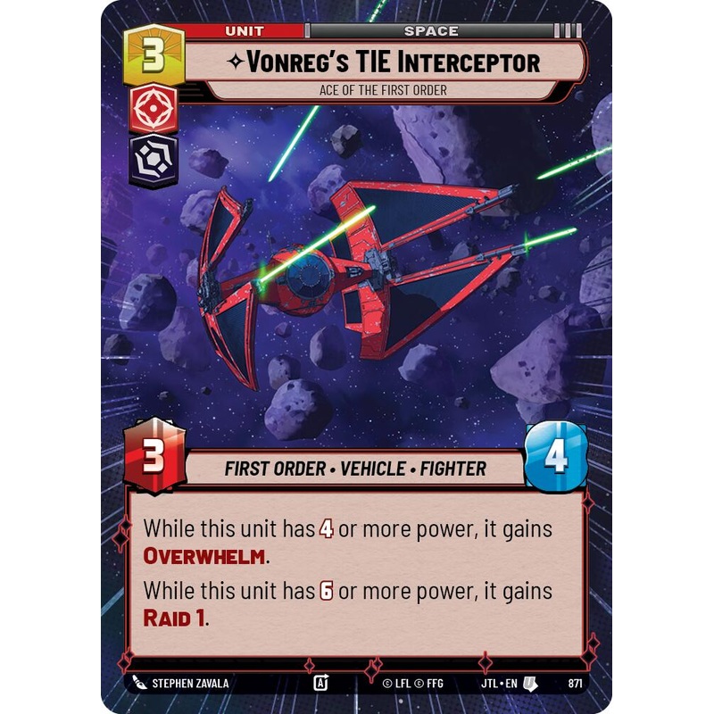 Vonreg's TIE Interceptor - Ace of the First Order (871) (Hyperspace Foil) (871) [Jump to Lightspeed]