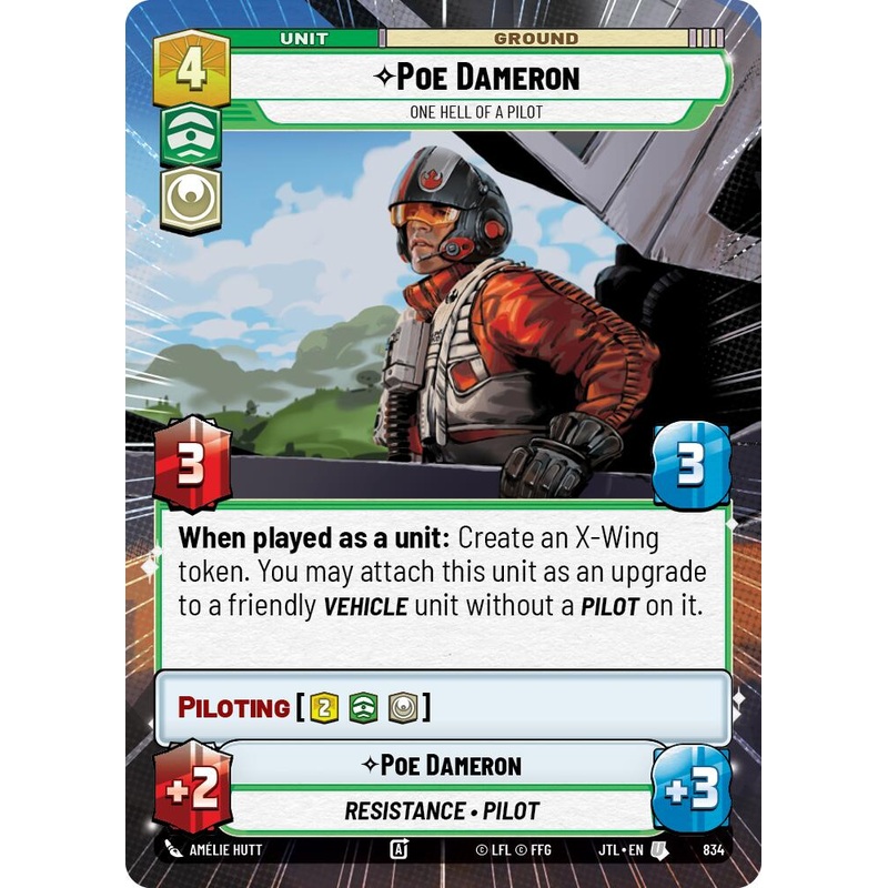 Poe Dameron - One Hell of a Pilot (834) (Hyperspace Foil) (834) [Jump to Lightspeed]