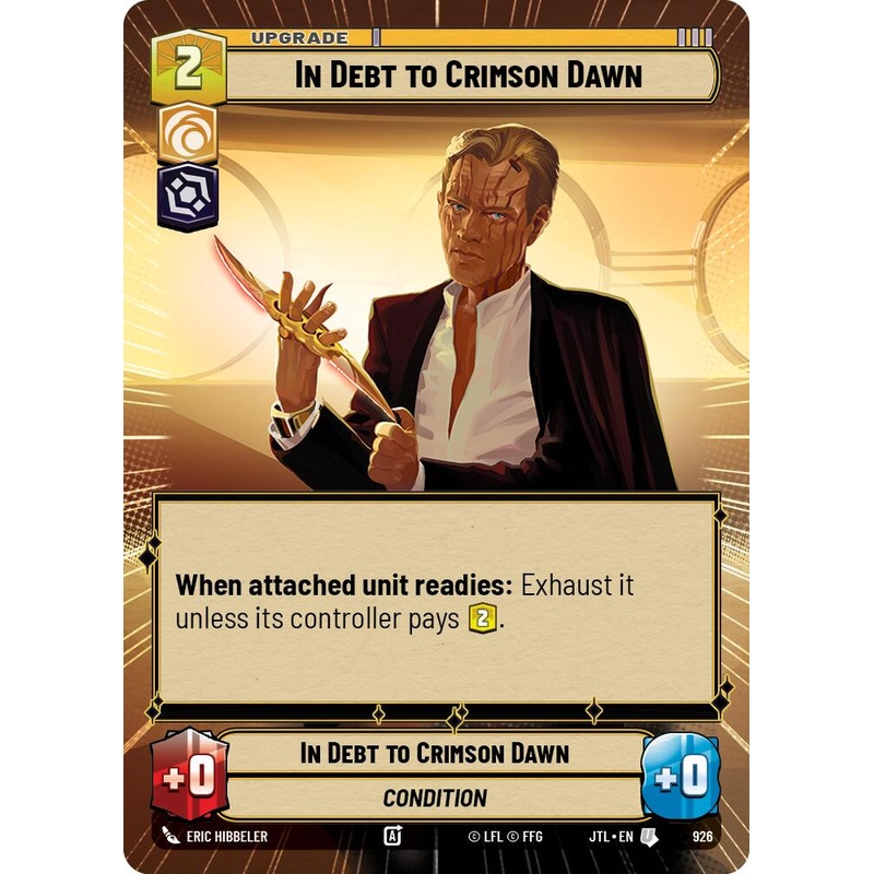 In Debt to Crimson Dawn (926) (Hyperspace Foil) (926) [Jump to Lightspeed]