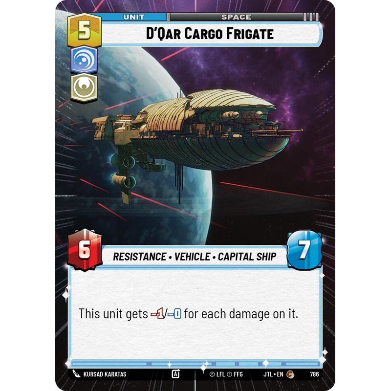D'Qar Cargo Frigate (786) (Hyperspace Foil) (786) [Jump to Lightspeed]