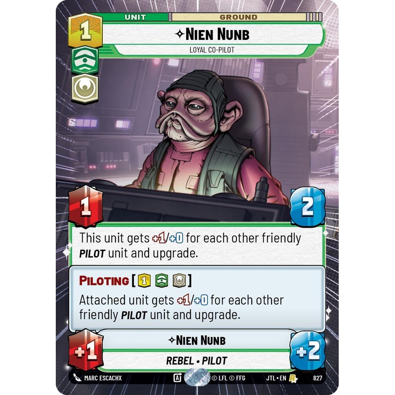 Nien Nunb - Loyal Co-Pilot (827) (Hyperspace Foil) (827) [Jump to Lightspeed]