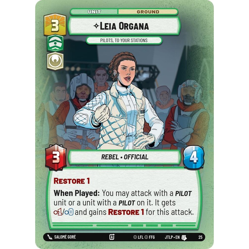 Leia Organa - Pilots, To Your Stations (Foil) (25) [Jump to Lightspeed: Weekly Play]