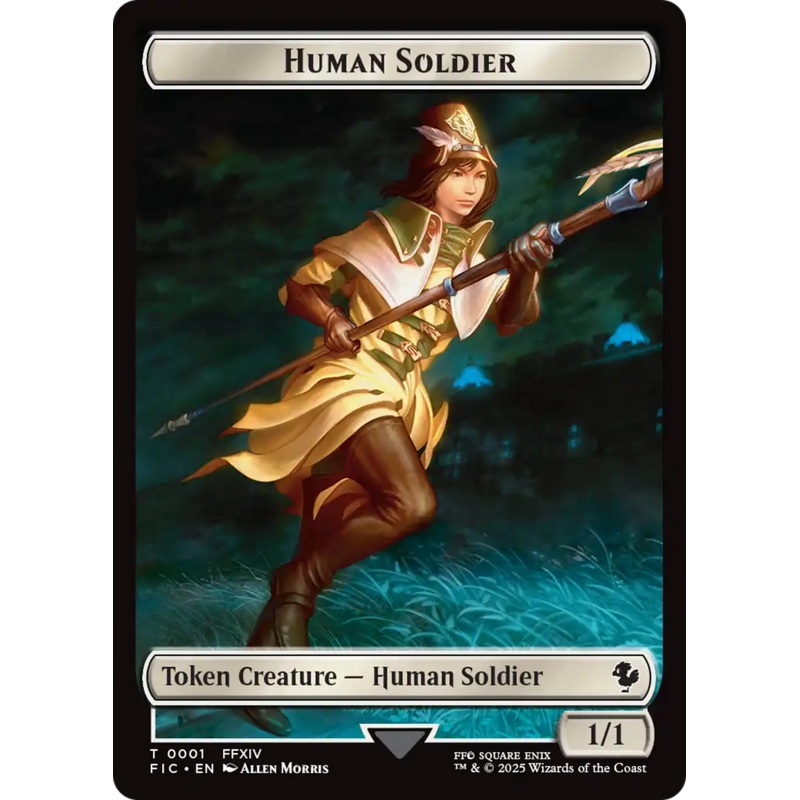 Human Soldier // Hero (0009) Double-Sided Token [FINAL FANTASY Commander Tokens]
