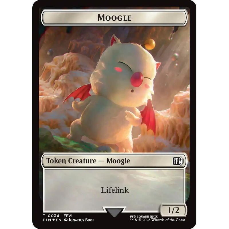 Moogle // Zombie Double-Sided Token (Surge Foil) [FINAL FANTASY Commander Tokens]
