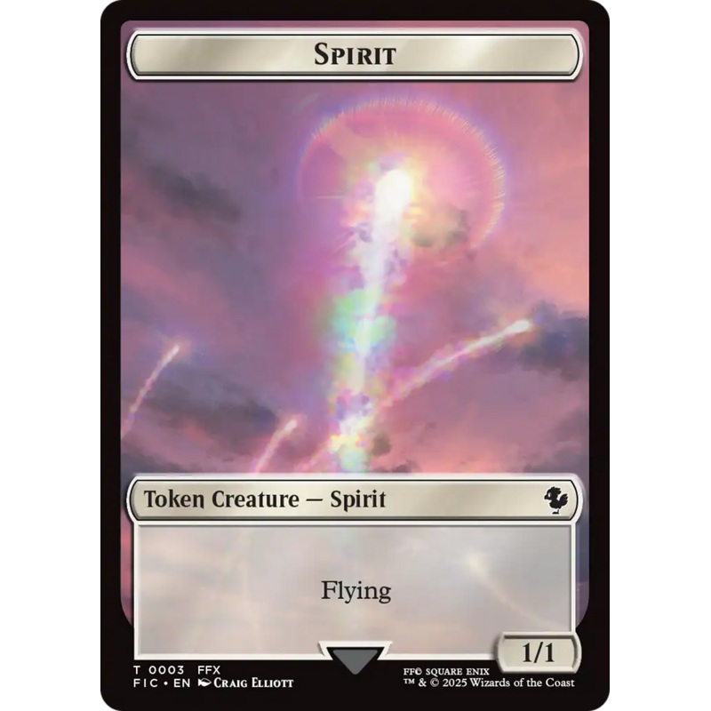 Spirit // Squid Double-Sided Token (Surge Foil) [FINAL FANTASY Commander Tokens]
