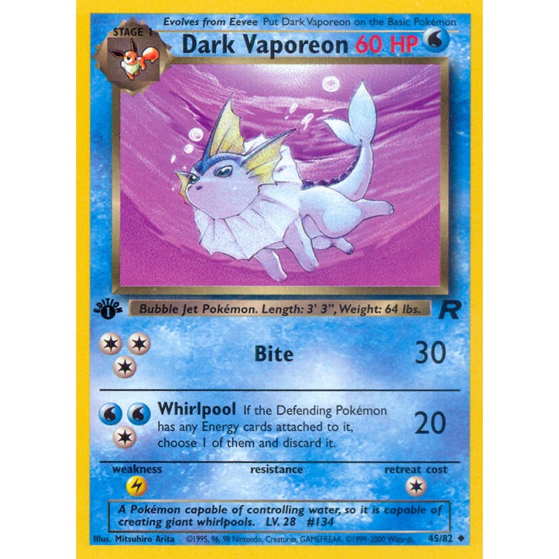 Dark Vaporeon (45/82) [Team Rocket 1st Edition]
