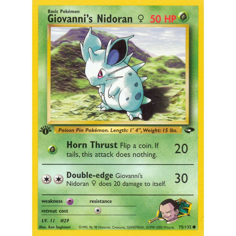 Giovanni's Nidoran (75/132) (Female) [Gym Challenge 1st Edition]
