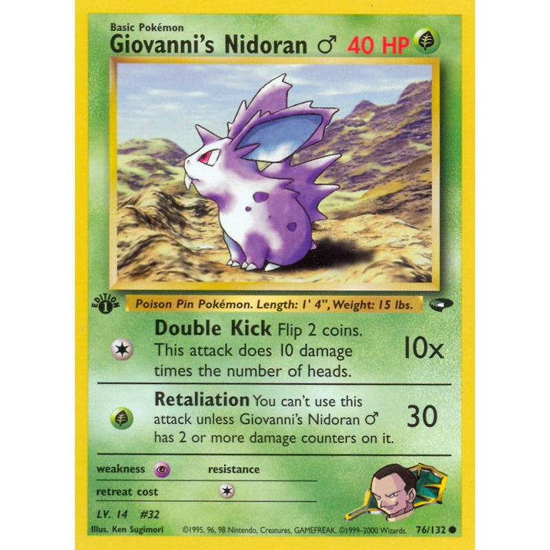 Giovanni's Nidoran (76/132) (Male) [Gym Challenge 1st Edition]