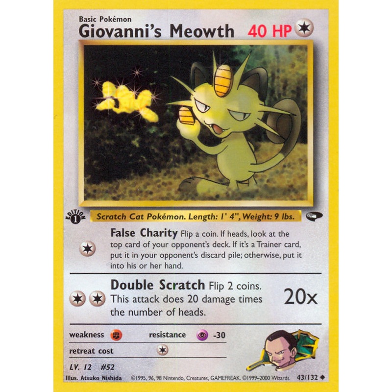 Giovanni's Meowth (43/132) [Gym Challenge 1st Edition]