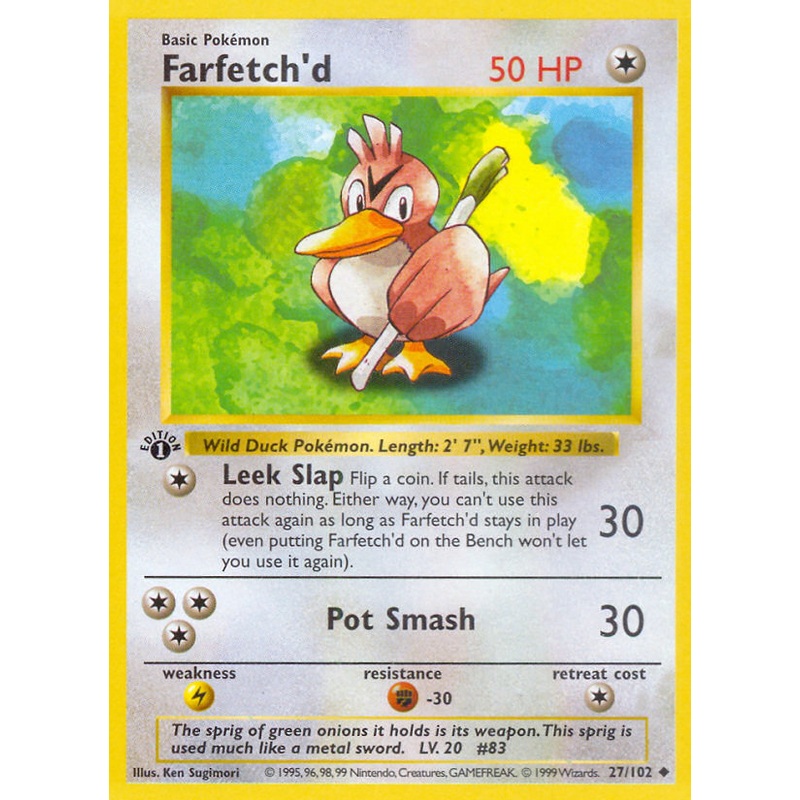 Farfetch'd (27/102) (Shadowless) [Base Set 1st Edition]