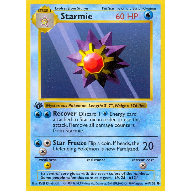Starmie (64/102) (Shadowless) [Base Set 1st Edition]