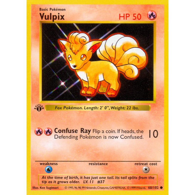 Vulpix (68/102) (Shadowless) [Base Set 1st Edition]