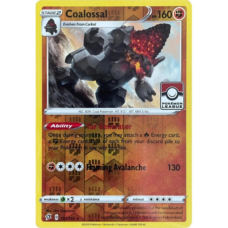 Coalossal (107/192) (League Promo) [Sword & Shield: Rebel Clash]