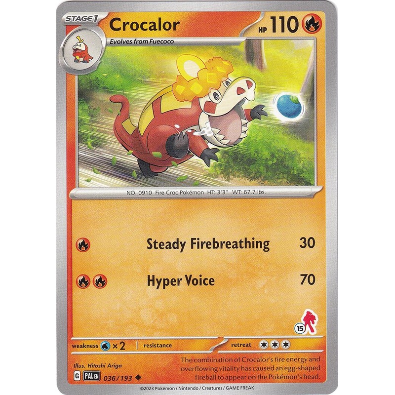 Crocalor (036/193) (Armarouge Stamp #15) [Battle Academy 2024]