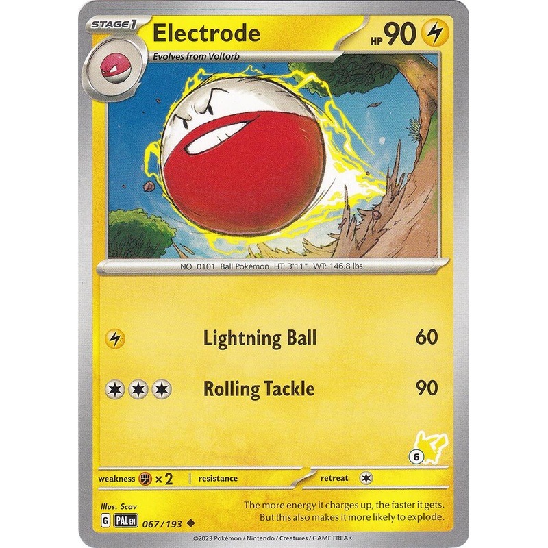Electrode (067/193) (Pikachu Stamp #6) [Battle Academy 2024]