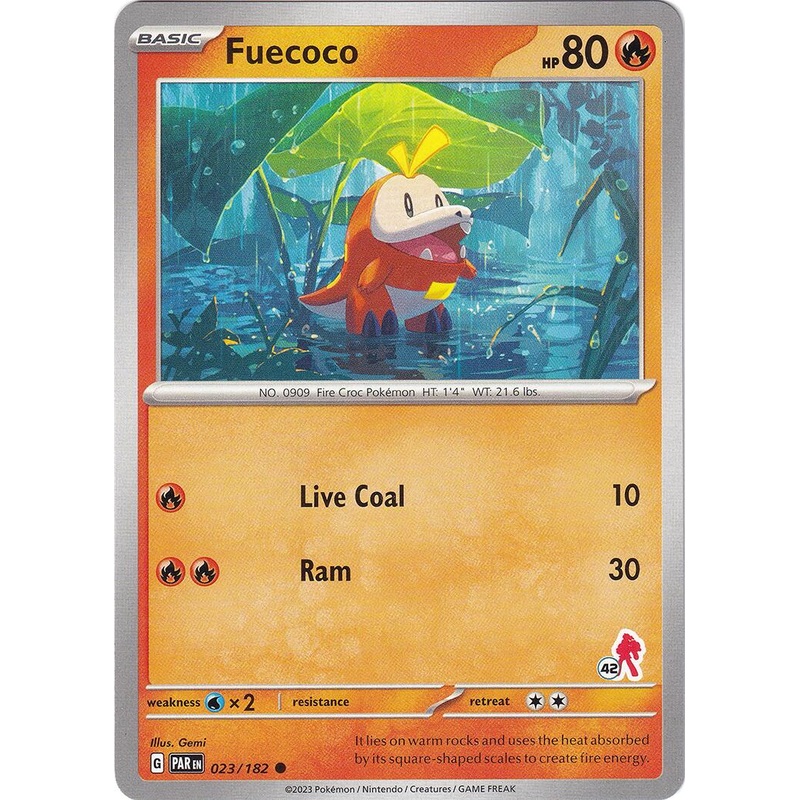 Fuecoco (023/182) (Armarouge Stamp #42) [Battle Academy 2024]