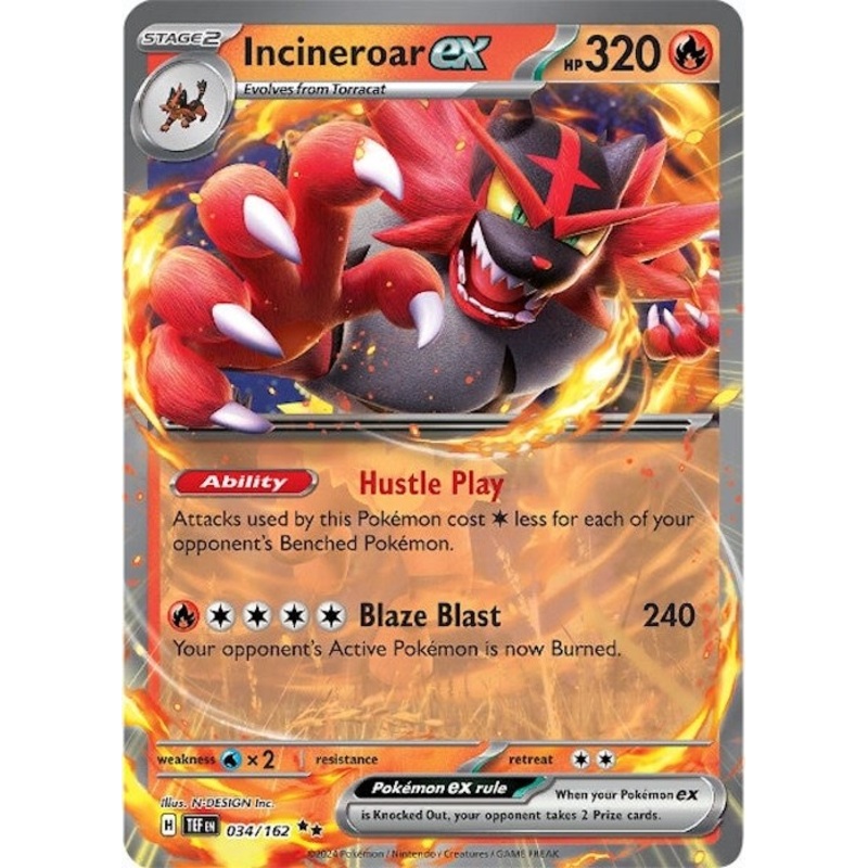 Incineroar ex (034/162) [Scarlet & Violet: Temporal Forces]