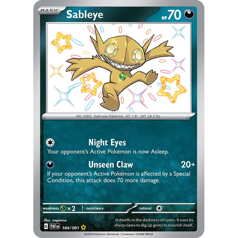 Sableye (184/091) [Scarlet & Violet: Paldean Fates]