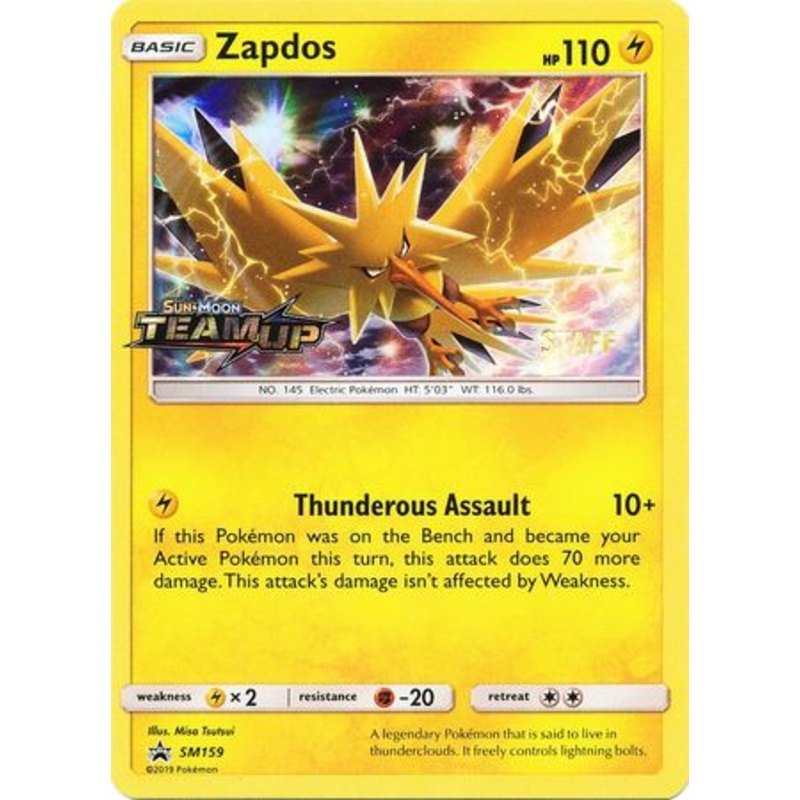 Zapdos (SM159) (Staff) [Sun & Moon: Black Star Promos]