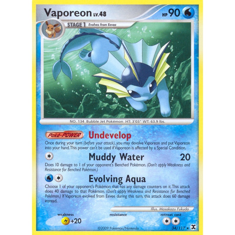 Vaporeon (34/111) [Platinum: Rising Rivals]