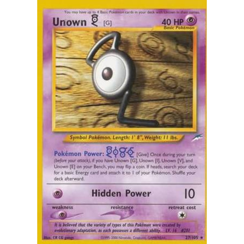 Unown [G] (27/105) [Neo Destiny Unlimited]