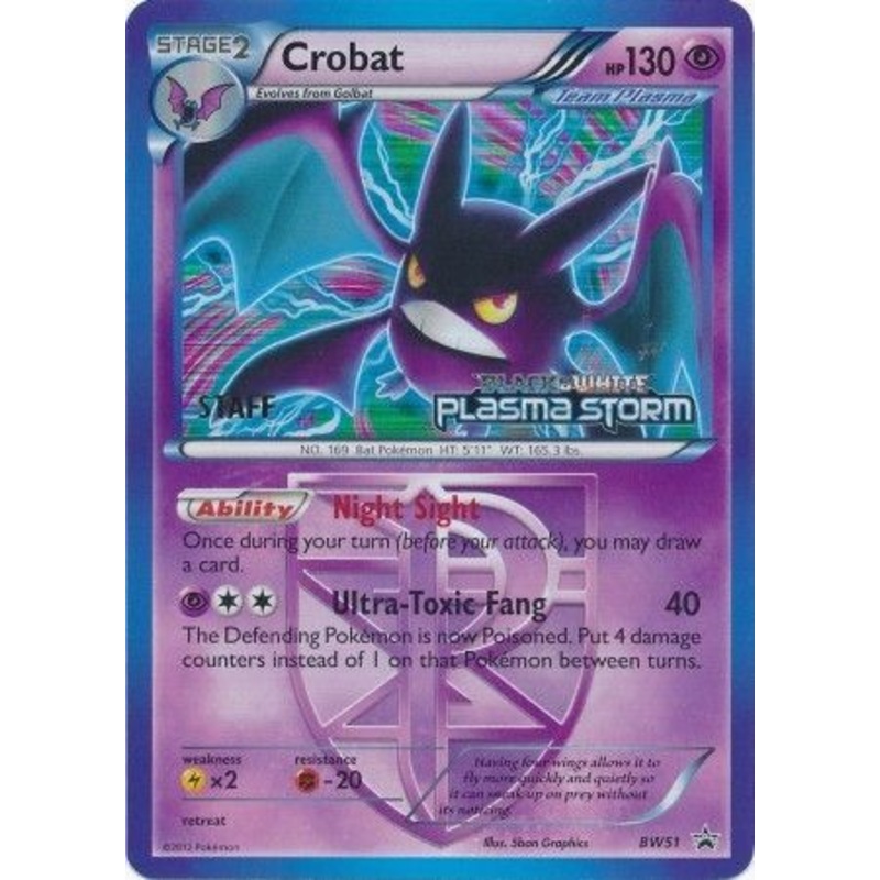 Crobat Team Plasma (BW51) (Staff Prerelease Promo) [Black & White: Black Star Promos]
