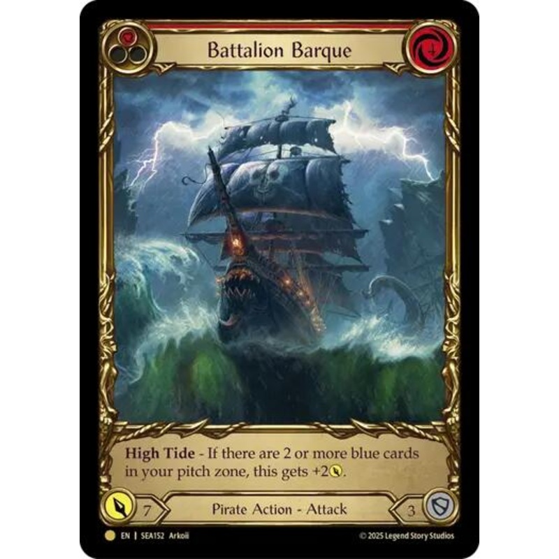 Battalion Barque (Red) (Treasure) [SEA152] (High Seas)  Cold Foil