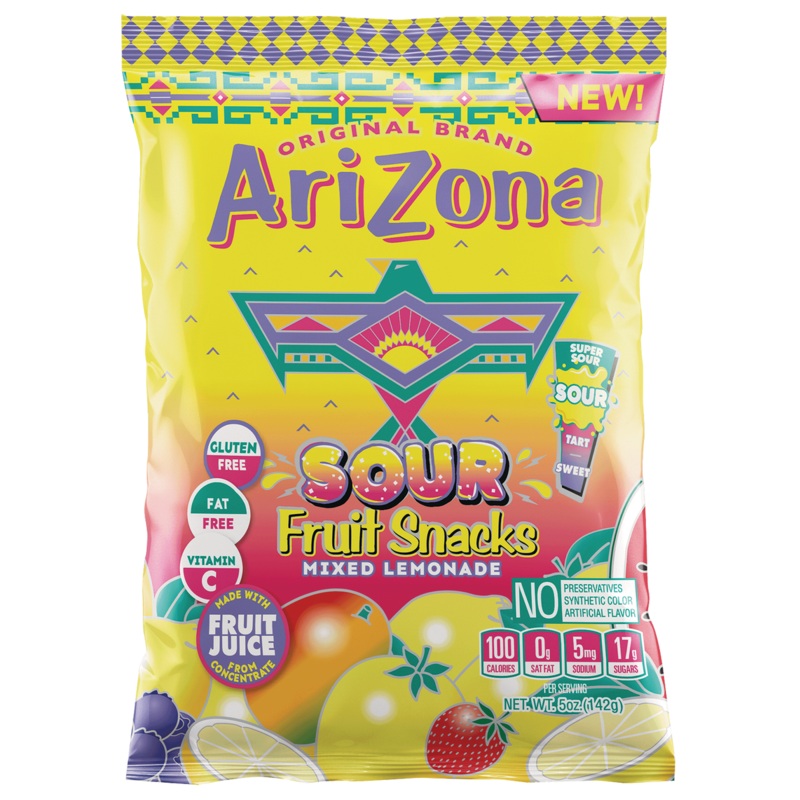 Arizona Sour Fruit Snacks, Mixed Lemonade, 5 oz