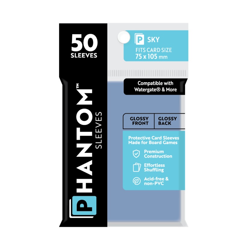 Phantom Sleeves: Sky Size (75mm x 105mm) 50 ct