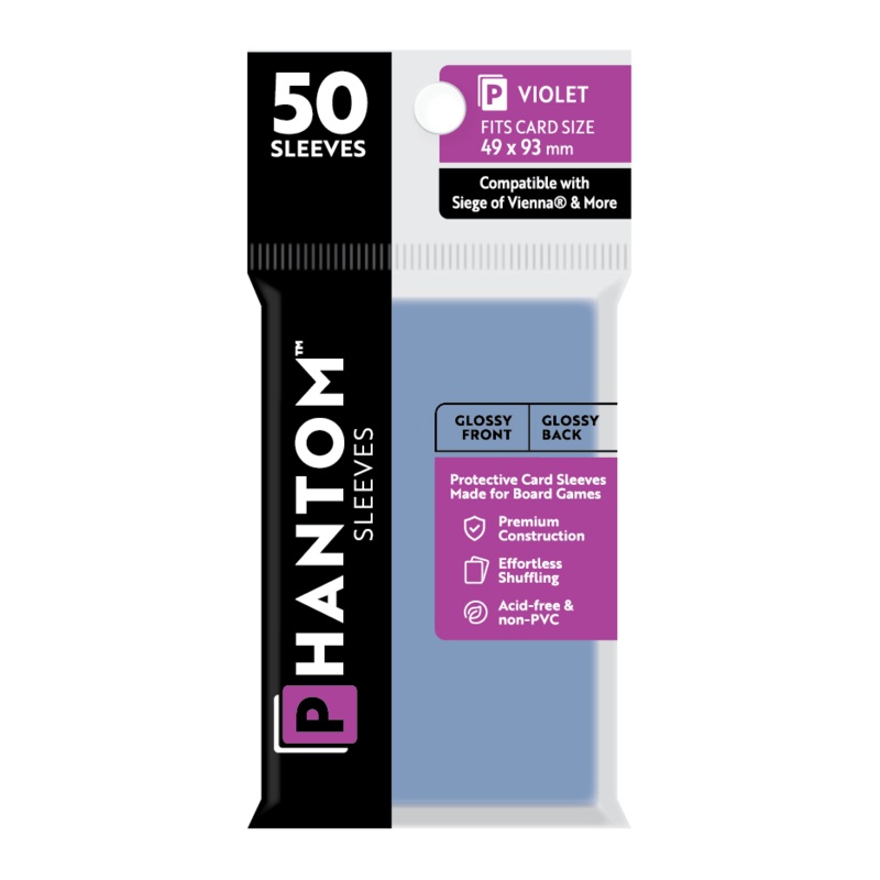 Phantom Sleeves: Violet Size (49mm x 93mm) 50 ct