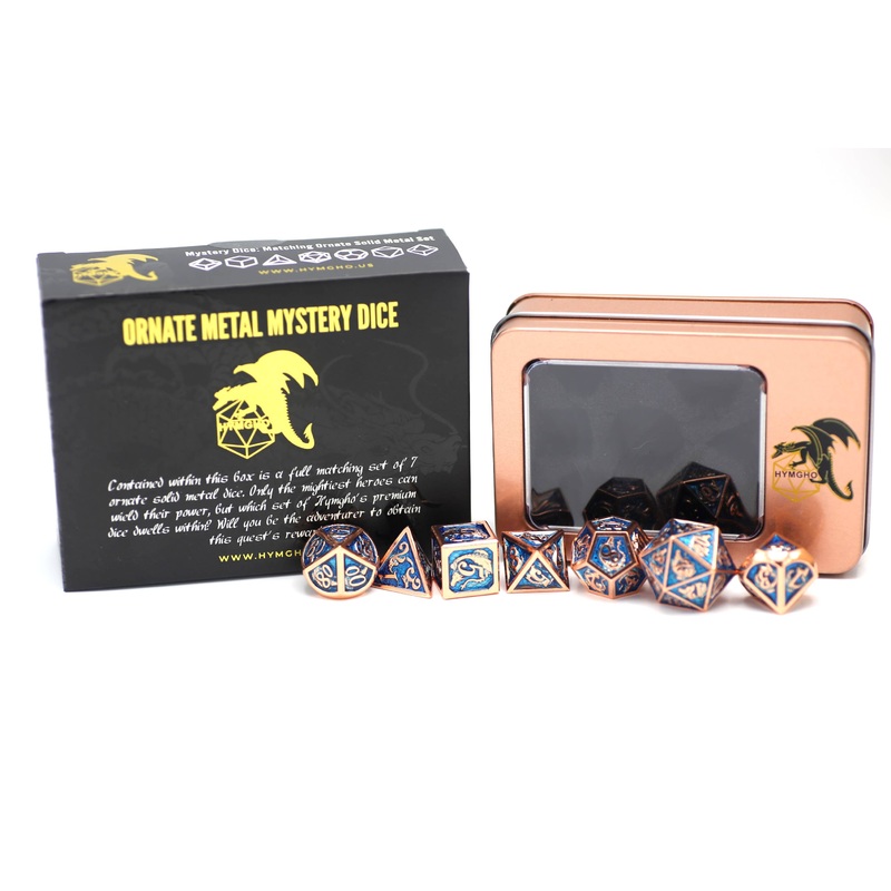 Solid Metal Molded Mystery Box Dice Set
