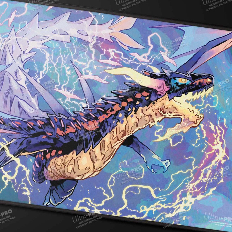 Tarkir: Dragonstorm Neriv, Heart of the Storm Black Stitched Playmat