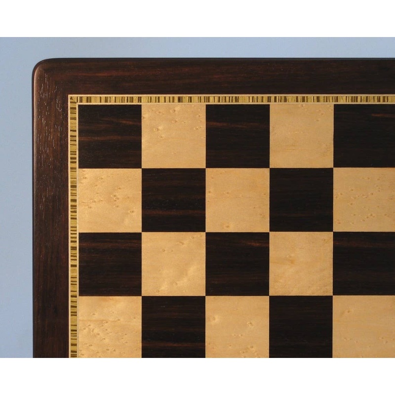 Chess Board - 21" Ebony & Birdseye Maple