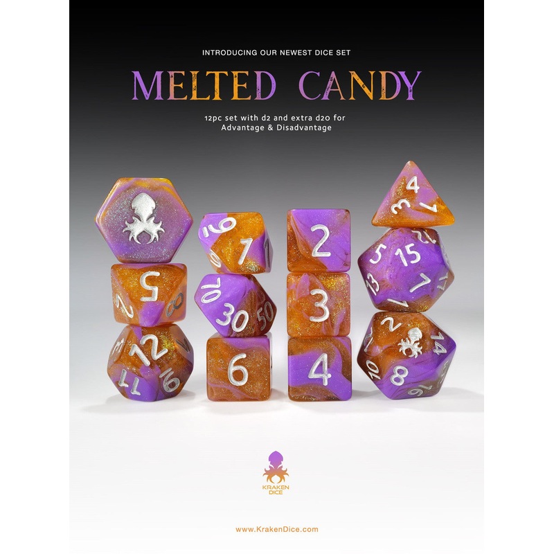 Kraken Dice Melted Candy 12 pc Dice Set