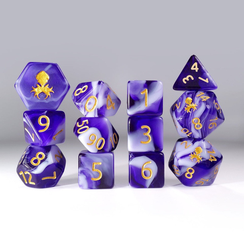 Kraken Dice 12pc Gummi Polyhedral Dice Set