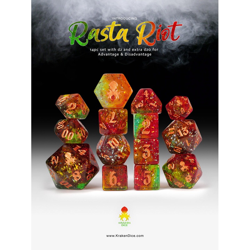 Kraken Dice Holo Foil 14pc TTRPG Dice Set