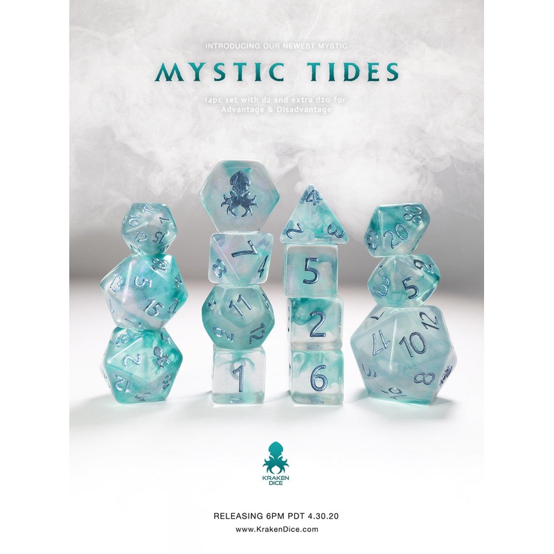 Kraken Dice Mystic 14pc Polyhedral Dice Set