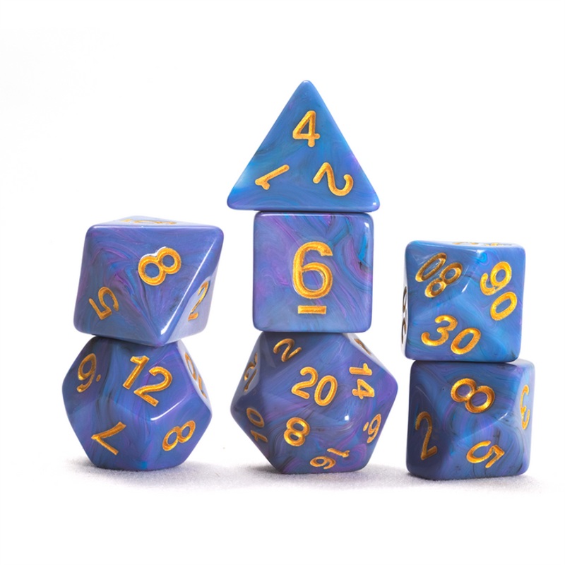 Blue Unicorn 7-Piece Polyhedral RPG Dice Set